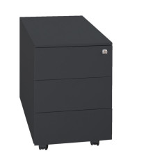 Cassettiere in metallo - 3 cassetti - 40 x 59 x 54 cm - nero - Bertesi Cassettiere in metallo - 3 cassetti - 40 x 59 x 54 cm - nero - Bertesi