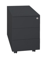 Cassettiere in metallo - 3 cassetti - 40 x 59 x 54 cm - nero - Bertesi Cassettiere in metallo - 3 cassetti - 40 x 59 x 54 cm - nero - Bertesi