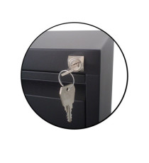 Cassettiere in metallo - 3 cassetti - 40 x 59 x 54 cm - nero - Bertesi Cassettiere in metallo - 3 cassetti - 40 x 59 x 54 cm - nero - Bertesi