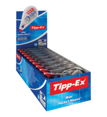 Correttore a nastro Mini Pocket Mouse - 5mm x 6mt - trasparente - Tipp Ex - box 10 correttori