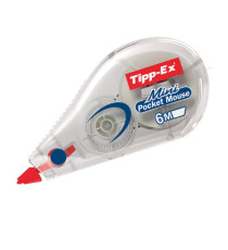 Correttore a nastro Mini Pocket Mouse - 5mm x 6mt - trasparente - Tipp Ex - box 10 correttori