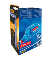 Correttore a nastro Pocket Mouse Tipp-Ex + penna Gelocity QuickDry Bic - promo box 10 + 1 pezzi