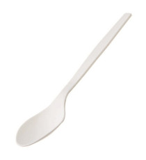 Cucchiaio monouso in CPLA - 16 cm - bianco - Leone - conf. 50 pezzi