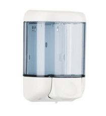 Dispenser da muro per sapone liquido - 12,8x11,2x20,5 cm - capacità 1 L -  bianco/azzurro trasparente - Mar Plast Dispenser da muro per sapone liquido - 12,8x11,2x20,5 cm - capacità 1 L -  bianco/azzurro trasparente - Mar Plast