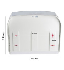 Dispenser per asciugamani in rotolo/fogli - 30x19,5x25,1 cm - plastica - bianco/azzurro trasparente - Mar Plast Dispenser per asciugamani in rotolo/fogli - 30x19,5x25,1 cm - plastica - bianco/azzurro trasparente - Mar Plast