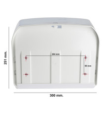 Dispenser per asciugamani in rotolo/fogli - 30x19,5x25,1 cm - plastica - bianco/azzurro trasparente - Mar Plast Dispenser per asciugamani in rotolo/fogli - 30x19,5x25,1 cm - plastica - bianco/azzurro trasparente - Mar Plast