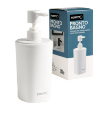 Dispenser sapone liquido Pronto Bagno - diametro 8 cm - 450 ml - PPL - bianco - Perfetto