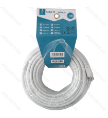 Cavo antenna TV 15MT maschio-femmina bianco, trasmissione ad alta definizione,Guaina in PVC ecologico, certifcazione CE Cavo antenna TV 15MT maschio-femmina bianco, trasmissione ad alta definizione,Guaina in PVC ecologico, certifcazione CE