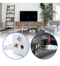 Cavo antenna TV 15MT maschio-femmina bianco, trasmissione ad alta definizione,Guaina in PVC ecologico, certifcazione CE