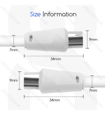 Cavo antenna TV 15MT maschio-femmina bianco, trasmissione ad alta definizione,Guaina in PVC ecologico, certifcazione CE