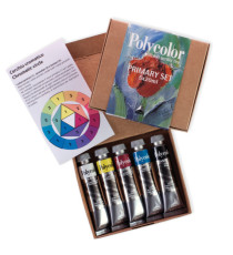 Colori vinilici Polycolor Primary Set - 20 ml - colori primari (nero, bianco inclusi) - Maimeri - set 5 pezzi Colori vinilici Polycolor Primary Set - 20 ml - colori primari (nero, bianco inclusi) - Maimeri - set 5 pezzi