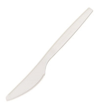 Coltello monouso in CPLA - 16 cm - bianco - Leone - conf. 50 pezzi