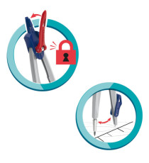 Compasso Stop System - con adattatore e mine ricambio - diametro max cerchio 282mm - Maped Compasso Stop System - con adattatore e mine ricambio - diametro max cerchio 282mm - Maped