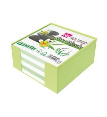 Contenitore in plastica con foglietti - bianco - 10 x 10 x 5cm - carta riciclata 100% - IKona+ Contenitore in plastica con foglietti - bianco - 10 x 10 x 5cm - carta riciclata 100% - IKona+