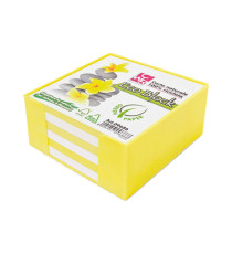 Contenitore in plastica con foglietti - bianco - 10 x 10 x 5cm - carta riciclata 100% - IKona+ Contenitore in plastica con foglietti - bianco - 10 x 10 x 5cm - carta riciclata 100% - IKona+