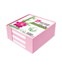 Contenitore in plastica con foglietti - bianco - 10 x 10 x 5cm - carta riciclata 100% - IKona+ Contenitore in plastica con foglietti - bianco - 10 x 10 x 5cm - carta riciclata 100% - IKona+