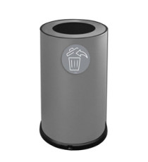 Contenitore tondo per raccolta differenziata - 1 scomparto - 100 L - grigio - Stilcasa