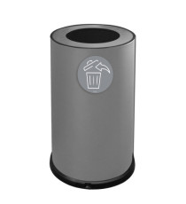 Contenitore tondo per raccolta differenziata - 1 scomparto - 100 L - grigio - Stilcasa