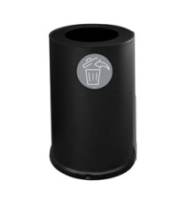 Contenitore tondo per raccolta differenziata - 1 scomparto - 100 L - nero - Stilcasa