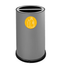 Contenitore tondo per raccolta differenziata - 2 scomparti - 100 L - grigio - Stilcasa