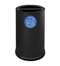 Contenitore tondo per raccolta differenziata - 2 scomparto - 100 L - nero - Stilcasa