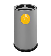 Contenitore tondo per raccolta differenziata - 3 scomparti - 100 L - acciaio - Stilcasa Contenitore tondo per raccolta differenziata - 3 scomparti - 100 L - acciaio - Stilcasa