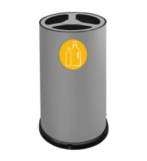 Contenitore tondo per raccolta differenziata - 3 scomparti - 100 L - acciaio - Stilcasa Contenitore tondo per raccolta differenziata - 3 scomparti - 100 L - acciaio - Stilcasa