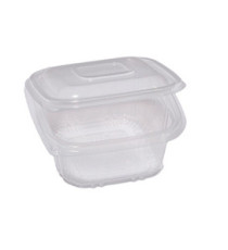 Contenitori in PP - con coperchio incernierato - 12 x 12 x 5,5 cm - Europack - conf. 50 pezzi Contenitori in PP - con coperchio incernierato - 12 x 12 x 5,5 cm - Europack - conf. 50 pezzi