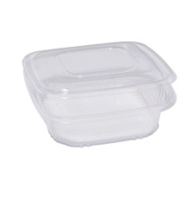 Contenitori in PP - con coperchio incernierato - 18,5 x 18,5 x 5,2 cm - Europack - conf 50 pezzi Contenitori in PP - con coperchio incernierato - 18,5 x 18,5 x 5,2 cm - Europack - conf 50 pezzi