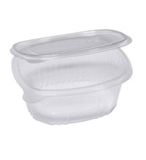 Contenitori ovali in PET - con coperchio incernierato - 16 x 13,5 x 6,2 cm - Europack - conf. 50 pezzi Contenitori ovali in PET - con coperchio incernierato - 16 x 13,5 x 6,2 cm - Europack - conf. 50 pezzi