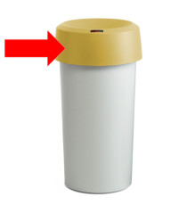 Coperchio per contenitore Modo Round - con fermasacco - 38x15 cm - anello giallo - Rotho Coperchio per contenitore Modo Round - con fermasacco - 38x15 cm - anello giallo - Rotho