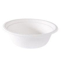 Coppetta monouso - per dessert - rotondo - diametro 13,5 cm - 390 ml - canna da zucchero - bianco - Signor Bio - conf. 5 Coppetta monouso - per dessert - rotondo - diametro 13,5 cm - 390 ml - canna da zucchero - bianco - Signor Bio - conf. 5