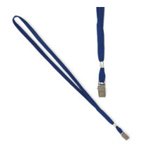 Cordoncino per portabadge - 49 x 1 cm - blu - Lebez - conf. 100 pezzi
