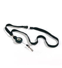 Cordoncino per portabadge - con chiocciola Yo Yo - larghezza 10 mm - filo retrattile da 80 cm - nero - Durable - conf. 1 Cordoncino per portabadge - con chiocciola Yo Yo - larghezza 10 mm - filo retrattile da 80 cm - nero - Durable - conf. 1