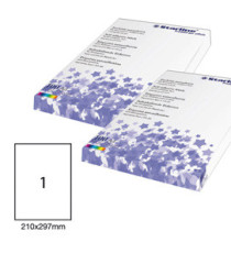 Etichette adesive - in carta - permanenti - 210 x 297 mm - 1 et/fg - 100 fogli - bianco - Starline