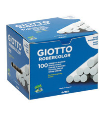 Gessetti Robercolor - lunghezza 80mm con diametro 10mm - bianco - Giotto - Scatola 100 gessetti tondi