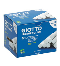 Gessetti Robercolor - lunghezza 80mm con diametro 10mm - bianco - Giotto - Scatola 100 gessetti tondi