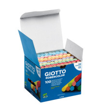Gessetti Robercolor - lunghezza 80mm con diametro 10mm - colorati - Giotto - Scatola 100 gessetti tondi