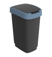 Pattumiera con coperchio basculante - 50 L - 40,1 x 29,1 x 60,2 cm - PPL - nero/blu - Rotho Pattumiera con coperchio basculante - 50 L - 40,1 x 29,1 x 60,2 cm - PPL - nero/blu - Rotho