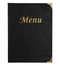 Portamenù Basic - A4 - 31,5 x 24 cm - PVC - nero - 4+2 buste fisse incluse - Securit Portamenù Basic - A4 - 31,5 x 24 cm - PVC - nero - 4+2 buste fisse incluse - Securit