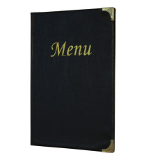 Portamenù Basic - A4 - 31,5 x 24 cm - PVC - nero - 4+2 buste fisse incluse - Securit