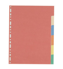 Separatore - 6 tacche - cartoncino colorato 240 gr - 21x29,7 cm - multicolore - Favorit Separatore - 6 tacche - cartoncino colorato 240 gr - 21x29,7 cm - multicolore - Favorit