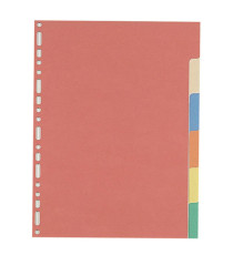 Separatore - 6 tacche - cartoncino colorato 240 gr - 21x29,7 cm - multicolore - Favorit Separatore - 6 tacche - cartoncino colorato 240 gr - 21x29,7 cm - multicolore - Favorit