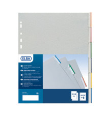 Separatore - 6 tacche personalizzabili - PPL - 22x30 cm - grigio - Favorit Separatore - 6 tacche personalizzabili - PPL - 22x30 cm - grigio - Favorit
