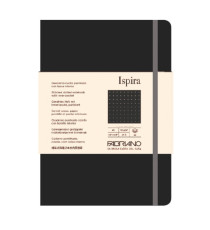 Taccuino Ispira - con elastico - copertina flessibile - A5 - 96 fogli - puntinato - nero - Fabriano
