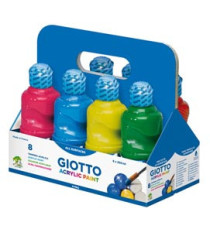 Tempera pronta acrilica - 250ml - colori assortiti - Giotto - schoolpack 8 flaconi Tempera pronta acrilica - 250ml - colori assortiti - Giotto - schoolpack 8 flaconi