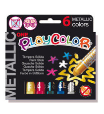 Tempera solida in stick Playcolor - 10gr - colori assortiti - Instant - astuccio 6 stick metal Tempera solida in stick Playcolor - 10gr - colori assortiti - Instant - astuccio 6 stick metal