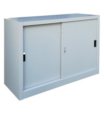 Armadio basso in metallo ad ante scorrevoli - 1 vano e 1 ripiano regolabile - 120x45x90 cm - grigio - Bertesi Armadio basso in metallo ad ante scorrevoli - 1 vano e 1 ripiano regolabile - 120x45x90 cm - grigio - Bertesi