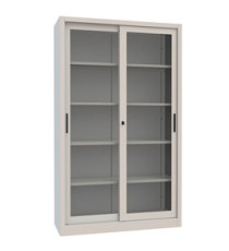 Armadio con ante scorrevoli - a vetrata - 120 x 45 x 200 cm - grigio - Armet