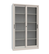 Armadio con ante scorrevoli - a vetrata - 120 x 45 x 200 cm - grigio - Armet